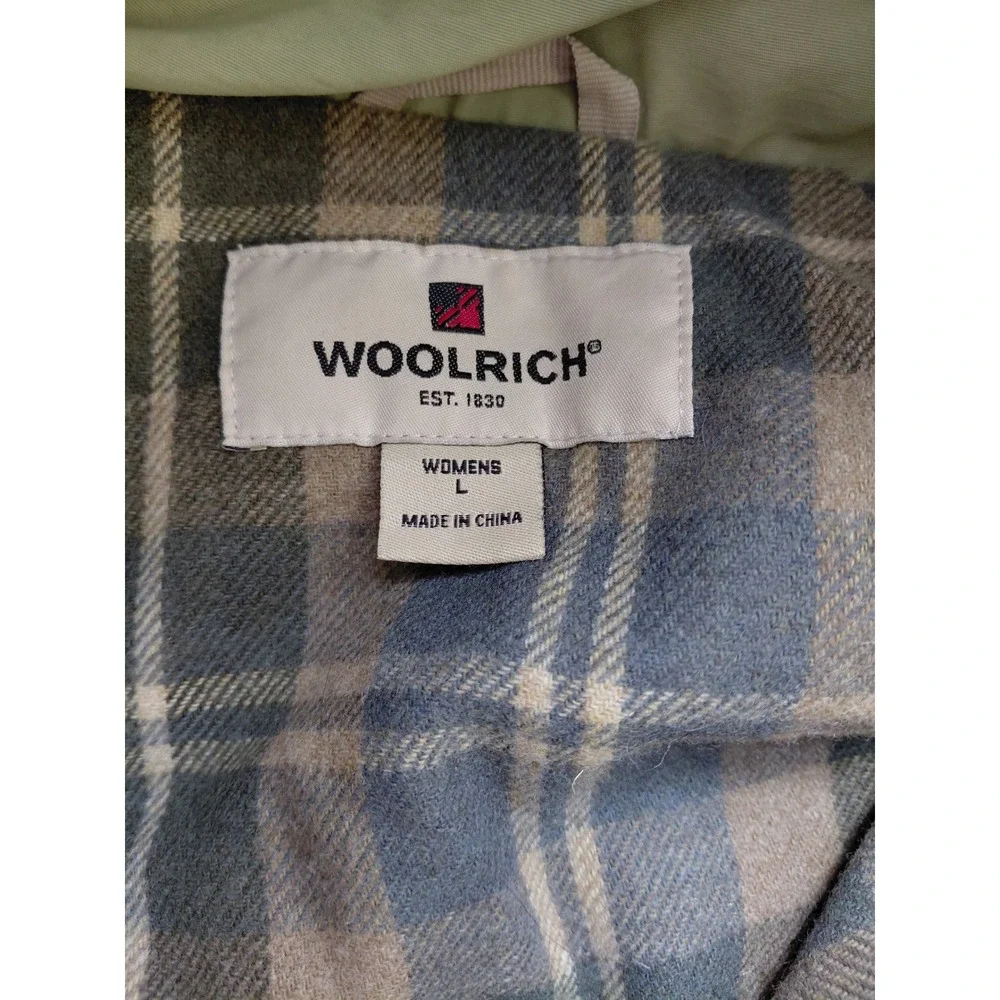 Woolrich‎ Womens Sage Green Lined Utility Jacket Size Large Hooded